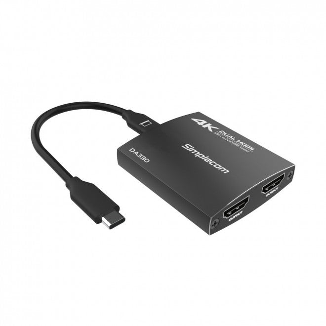 Simplecom DA330 USB-C to Dual HDMI MST Adapter 4K@60Hz with PD and Audio Out Simplecom DA330 USB-C to Dual HDMI MST Adapter 4K@60Hz with PD and Audio Out